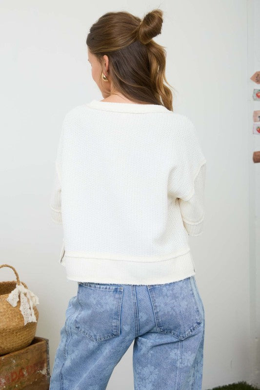 The Rough Draft Henley - Cream