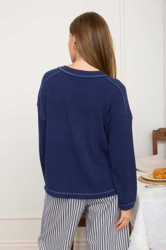 The Easy Wear Rib - Navy