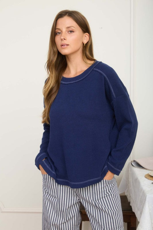 The Easy Wear Rib - Navy