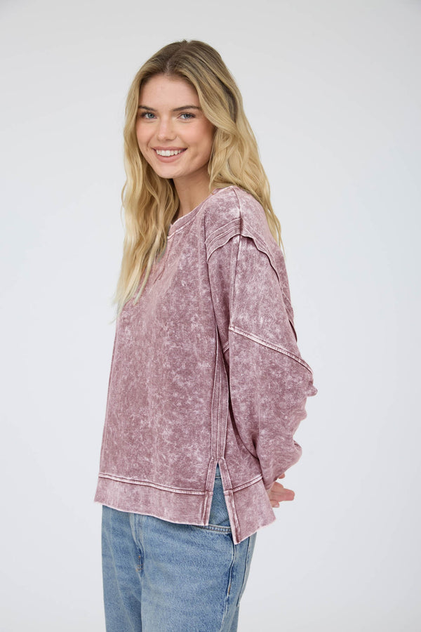 The Washed Away Sweatshirt - Maroon