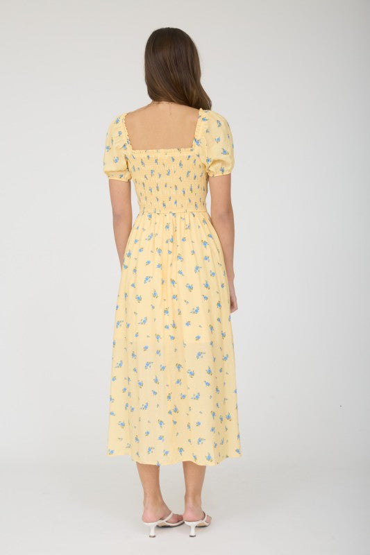 The Smocked Floral Midi Dress