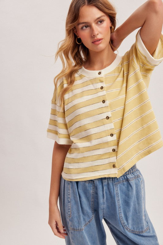 The Sunday Stroll Colorblock Cardigan Tee
