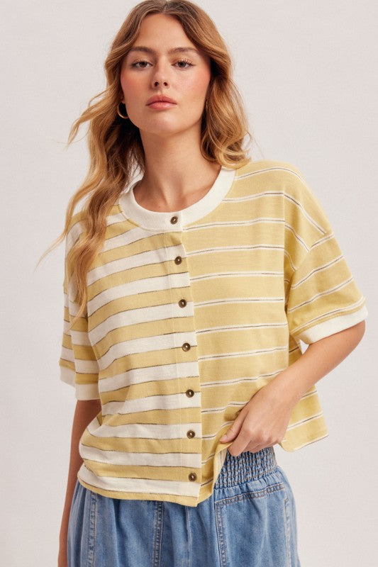 The Sunday Stroll Colorblock Cardigan Tee