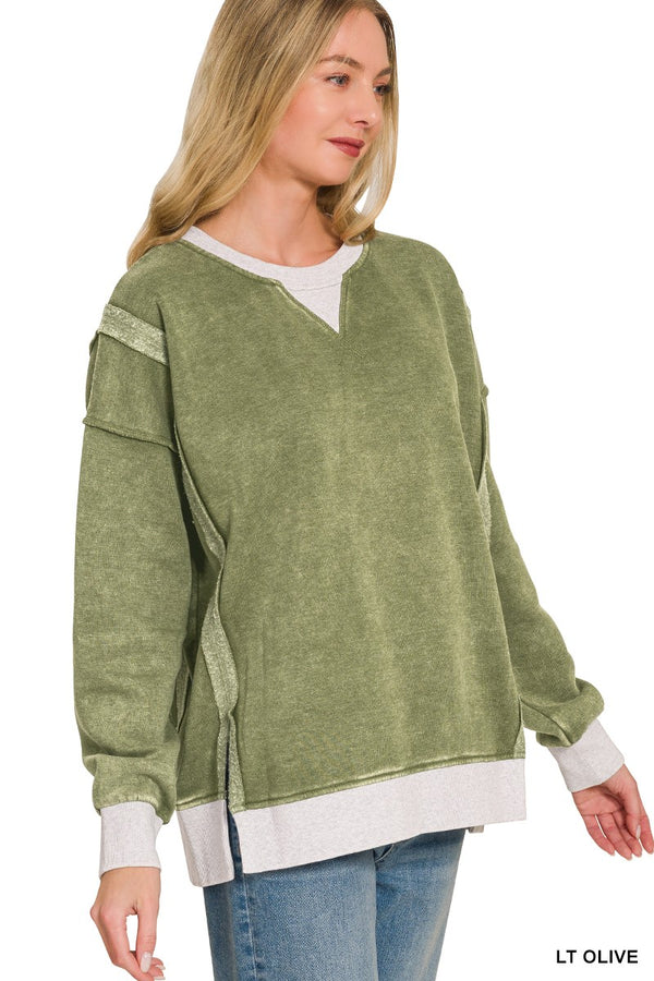 The Outfitter Trim Pullover - Olive