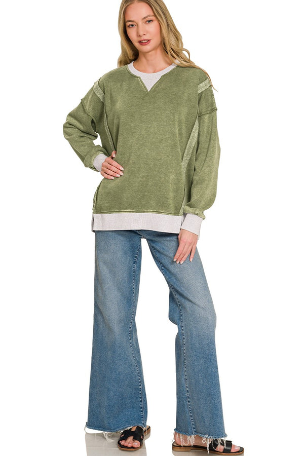 The Outfitter Trim Pullover - Olive