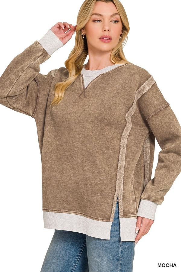 The Outfitter Trim Pullover - Mocha
