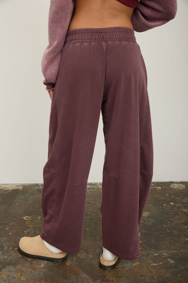 The Off the Clock Barrel Pants - Maroon