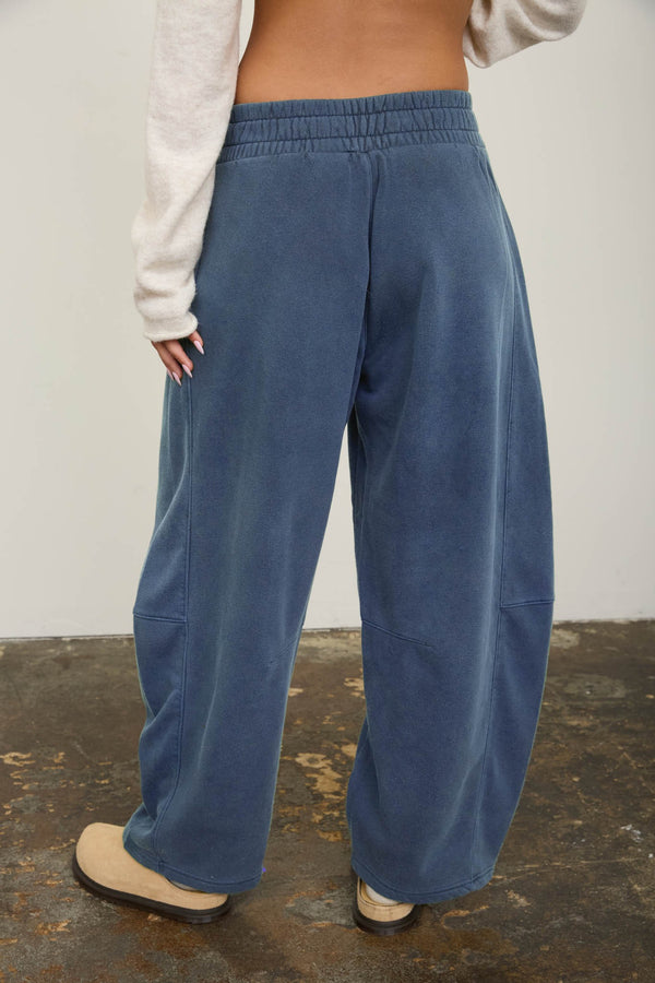 The Off the Clock Barrel Pants - Vintage Blue
