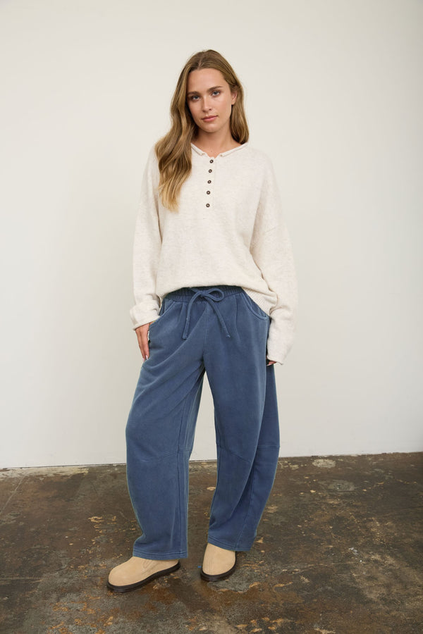 The Off the Clock Barrel Pants - Vintage Blue