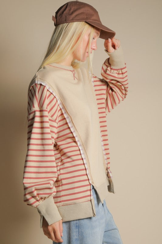 The Mixed Signals Pullover - Beige