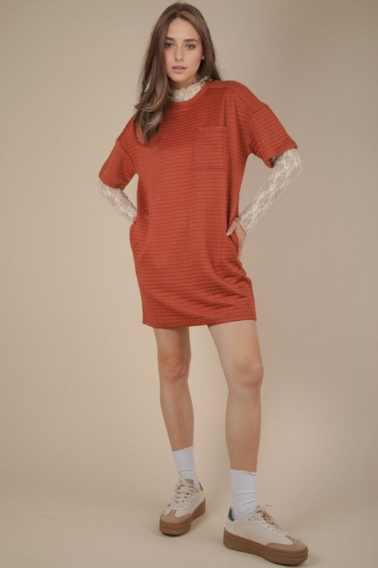 Quilted Ease Shift Dress