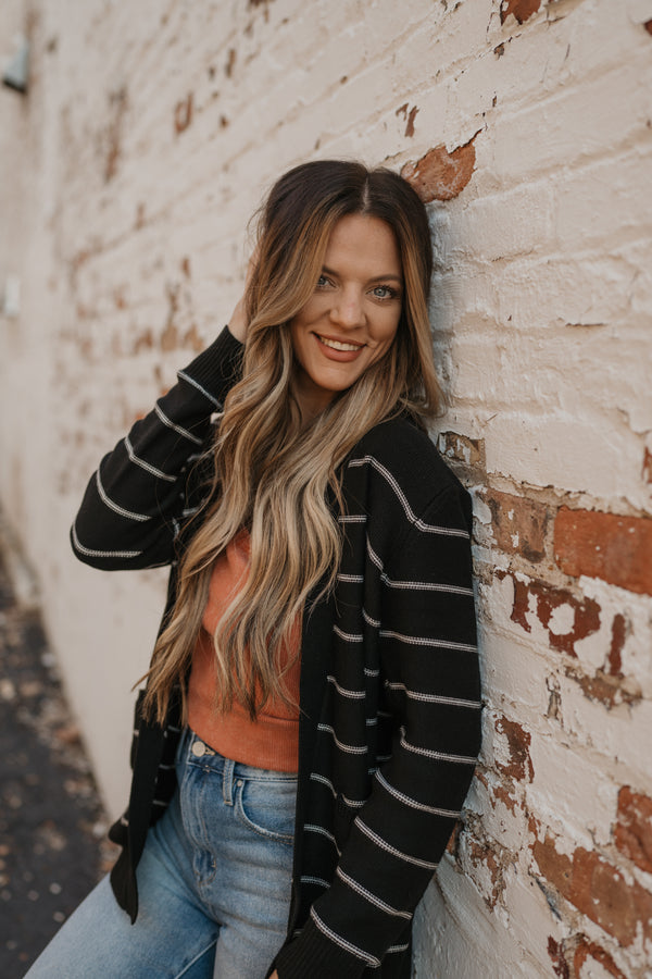 THE TIME IS RIGHT STRIPE CARDIGAN