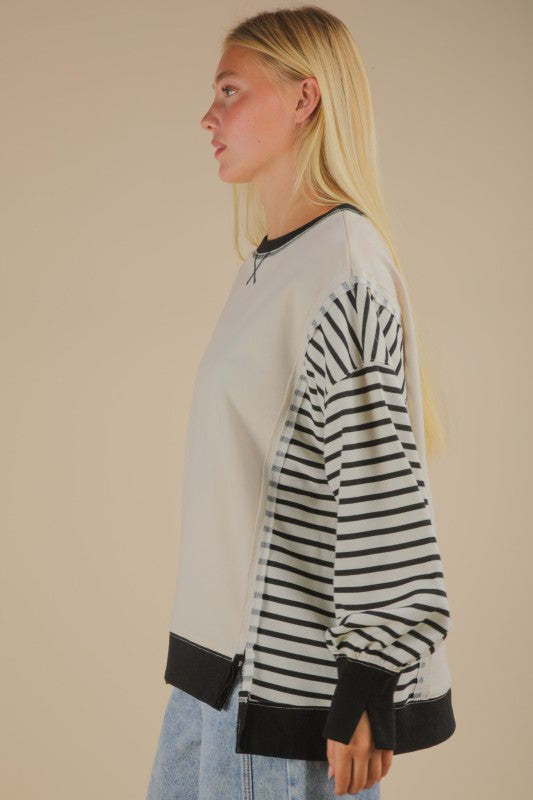 Laidback Stripes Knit Top
