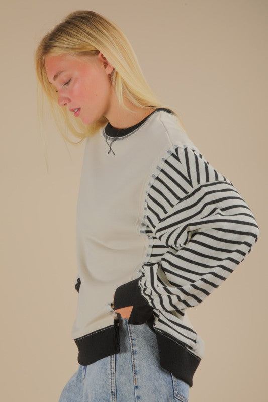 Laidback Stripes Knit Top