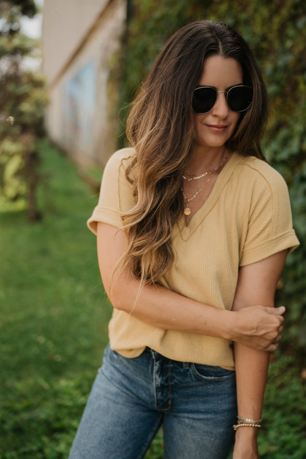 EFFORTLESS LUXE  RAW EDGE KNIT TOP