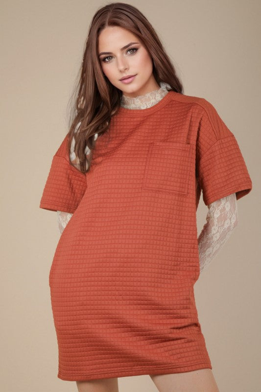 Quilted Ease Shift Dress
