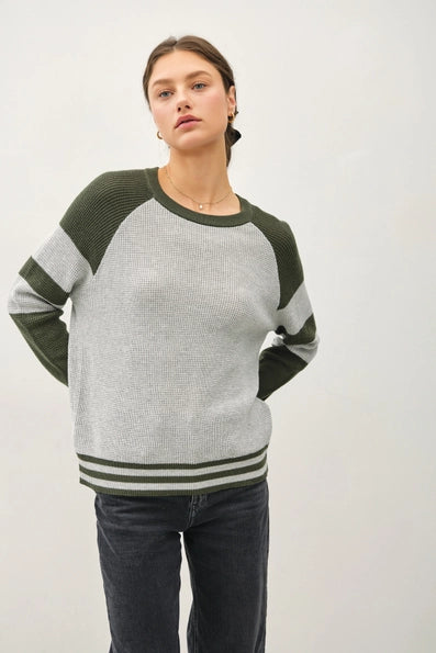 BASEBALL STYLE SWEATER