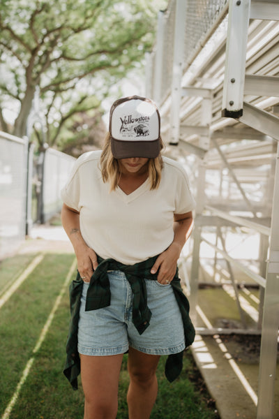 Yellowstone White Brown Trucker Hat