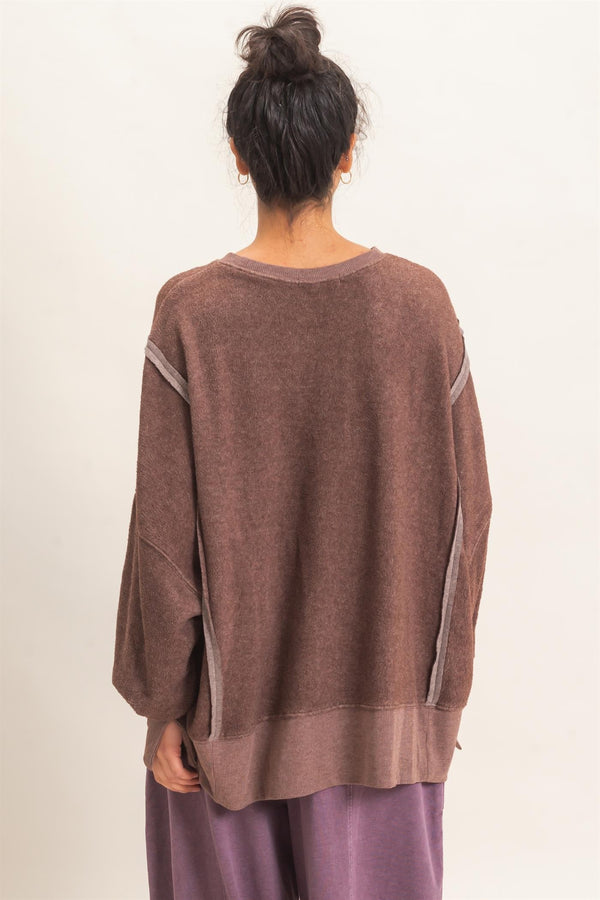 Out & About Oversized Crew - Brown