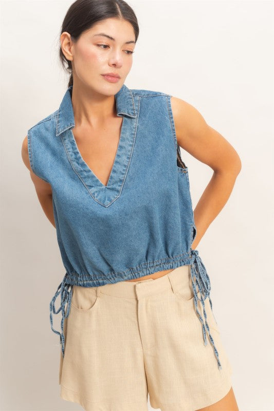 The Collared Drawstring Tank