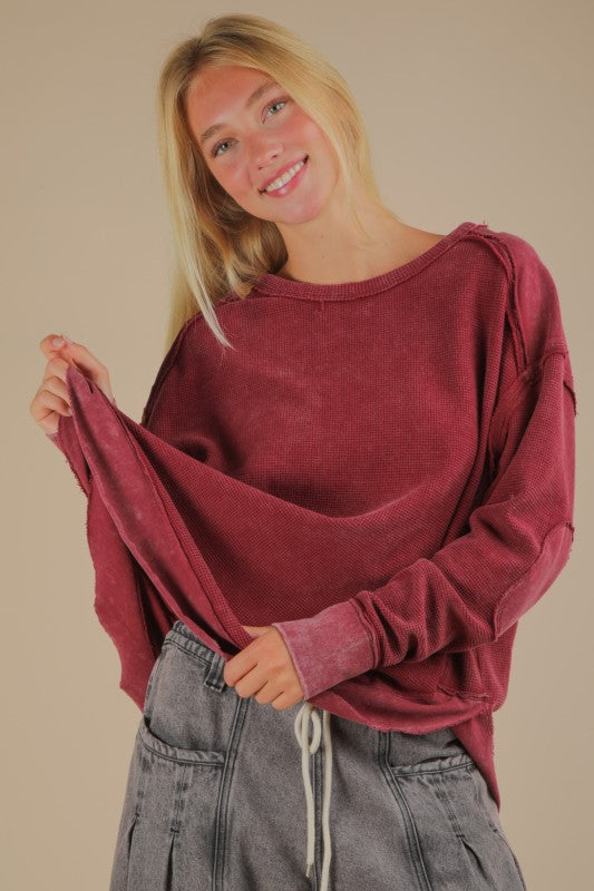 Stonewash Contrast Knit
