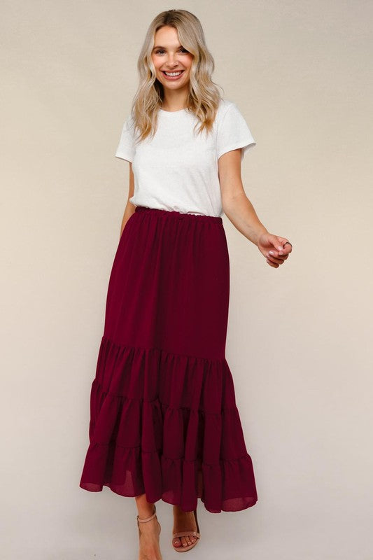 Everflow Tiered Maxi Skirt