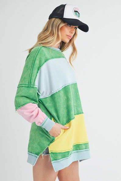 Ottavia Color Block Stripe Sweatershirt