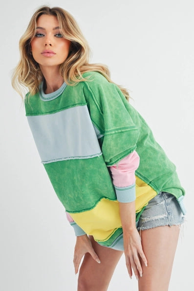 Ottavia Color Block Stripe Sweatershirt