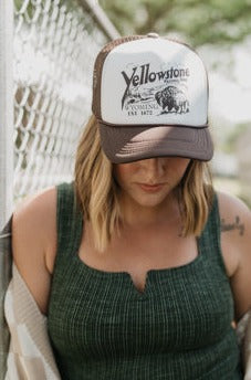 Yellowstone White Brown Trucker Hat