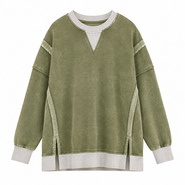 The Outfitter Trim Pullover - Olive