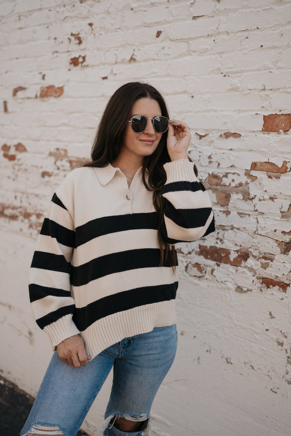 STAY COZY STRIPE SWEATER