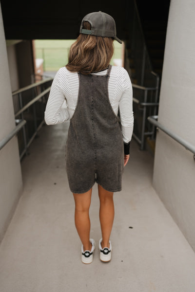 ACID WASHED KNIT ROMPERS