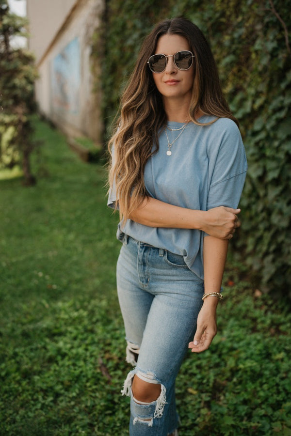 OVERSIZED DISTRESSED COTTON T-SHIRT