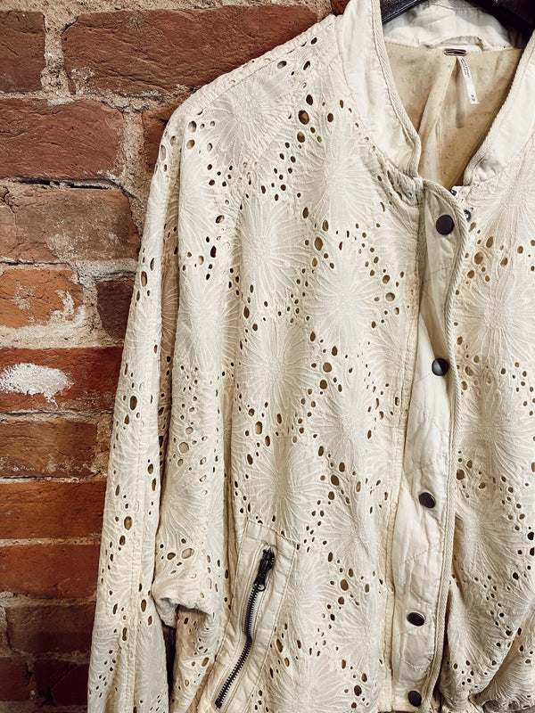 FP Daisy Jane Cotton Embroidered Bomber Jacket