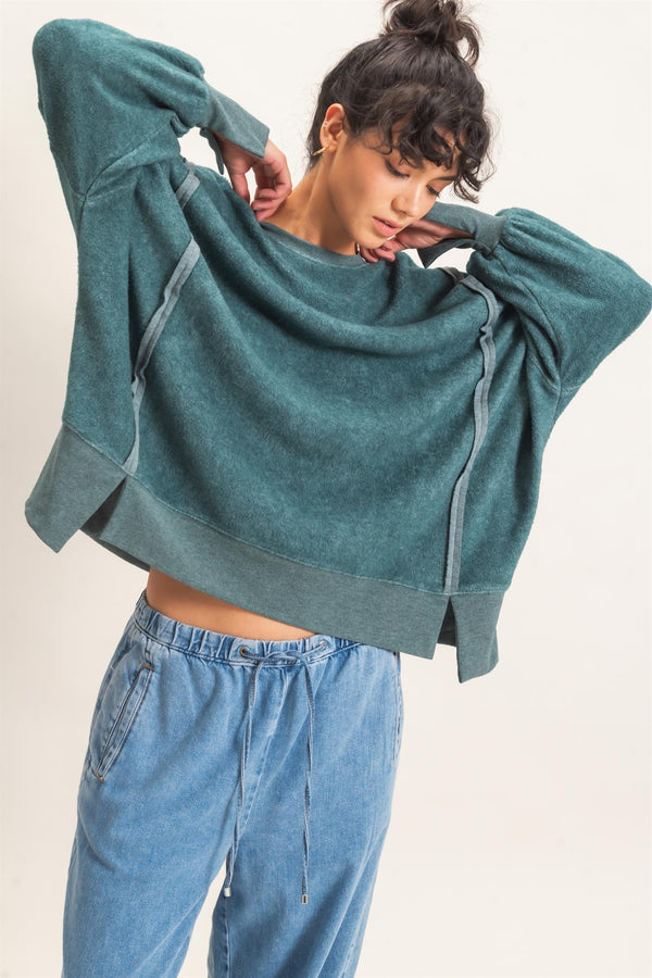 Out & About Oversized Crew - Teal