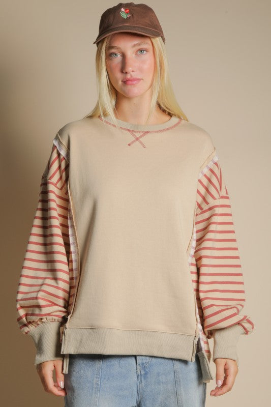 The Mixed Signals Pullover - Beige