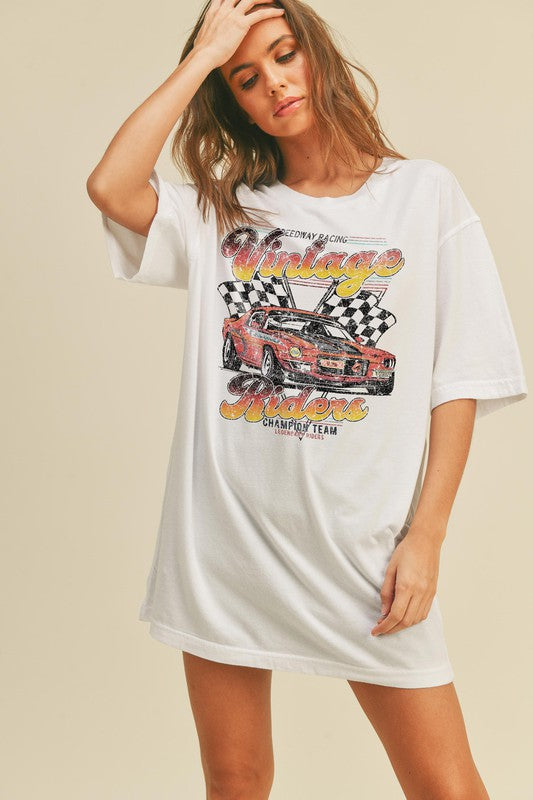 VINTAGE RIDERS OVERSIZED GRAPHIC TEE