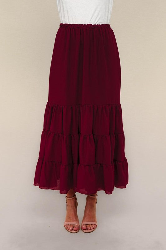 Everflow Tiered Maxi Skirt