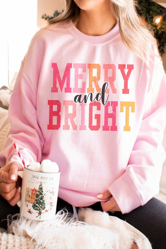 MERRY AND BRIGHT GRAPHIC SWEATSHIRT