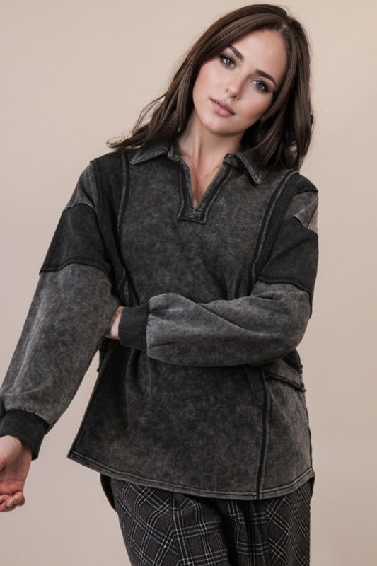 Mineral Ease Collared Top