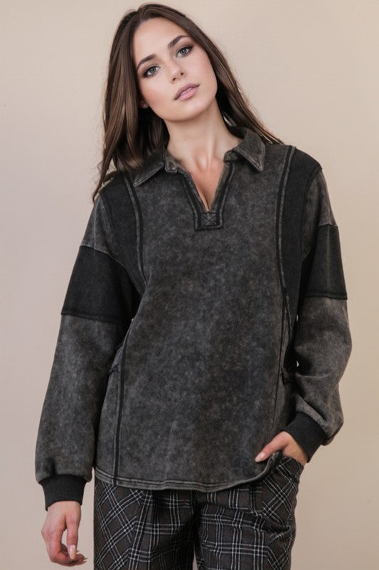 Mineral Ease Collared Top