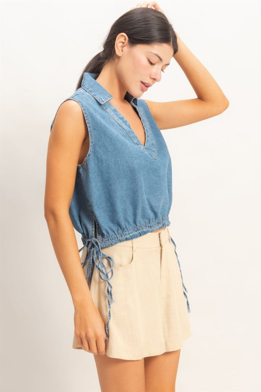 The Collared Drawstring Tank