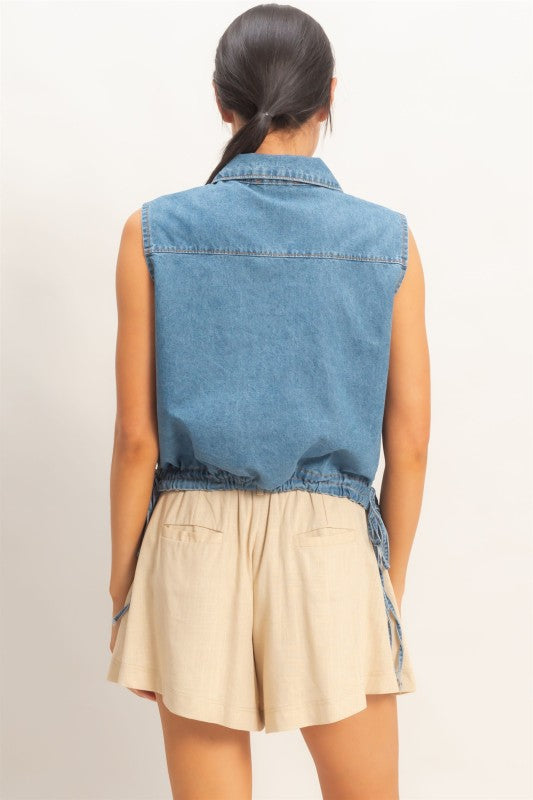 The Collared Drawstring Tank