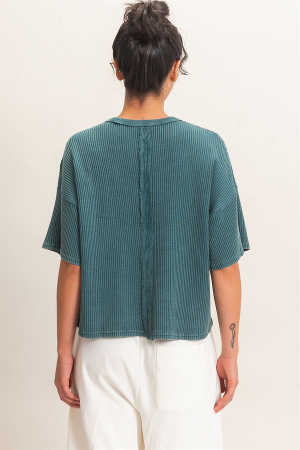 Easy Days Waffle Top -  Teal