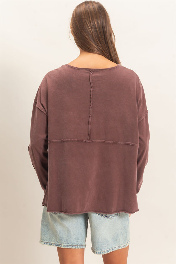 The Free Flow Henley - Brown