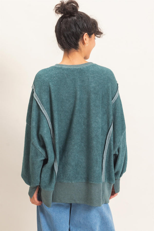 Out & About Oversized Crew - Teal