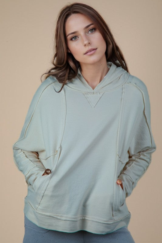 The Willow Raw Edge Hoodie Top