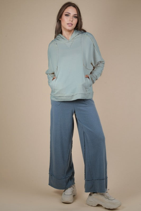The Willow Raw Edge Hoodie Top
