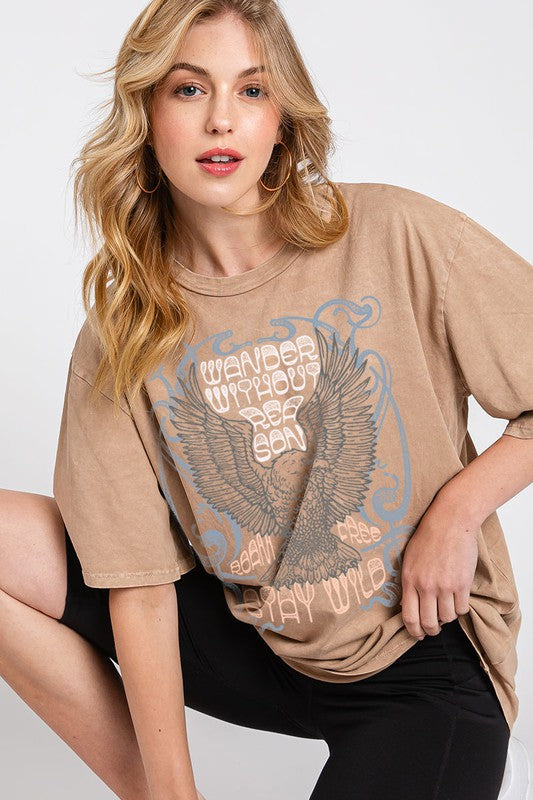 WANDER WITHOUT REASON OVERSIZED GRAPHIC TEE