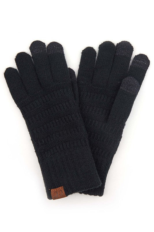 STAY WARM RIBBED KNIT GLOVES